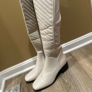 Size 11 brand new Rouge knee high boots, white